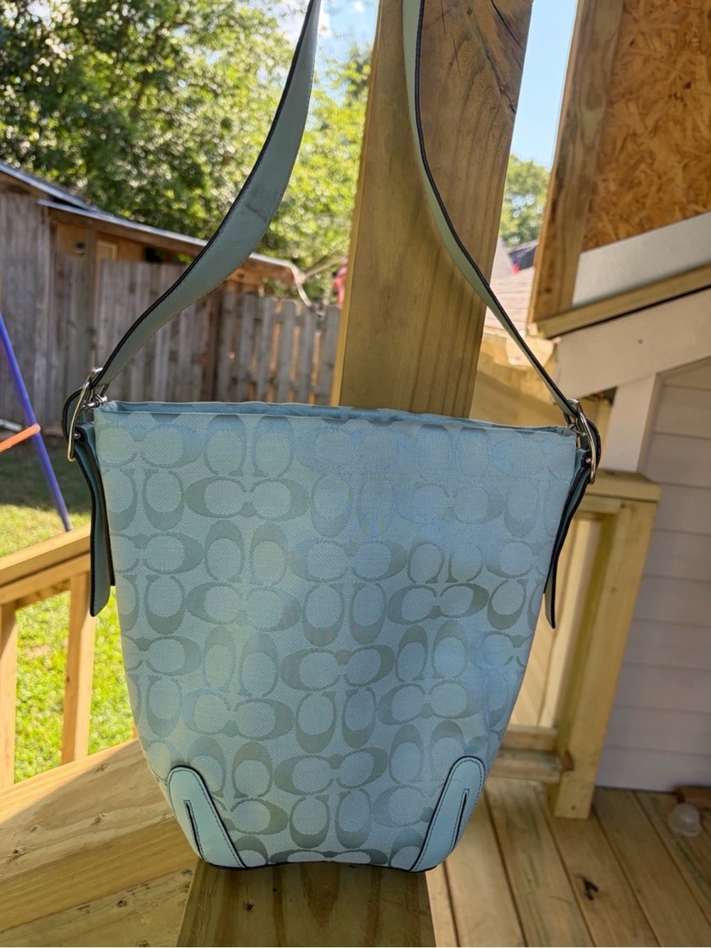 Coach vintage Y2K Light Blue Shoulder Bag - Picture 13 of 15